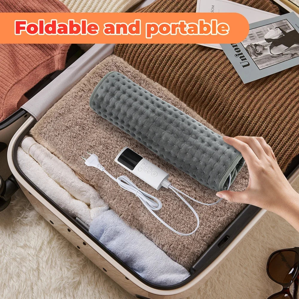 Electric Foot Warmer Pad – Washable Plush Mat, 9 Heat Settings