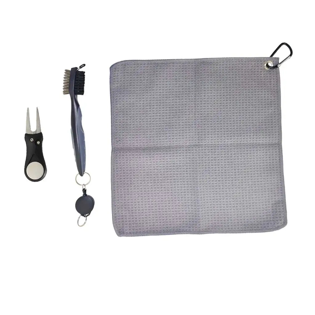 Golf Club Towel with Carabiner Clip Microfiber Golf Quick Dry Towel For Clubs Hands Face Oasis Select sets Grey30-30cm