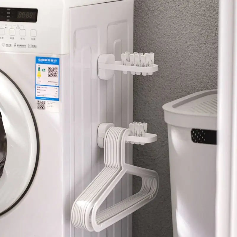 2PCS Hanger Storage Rack Adjustable Finishing No Punching Wall-mounted Multi-functional Hanger Storage Rack Oasis Select