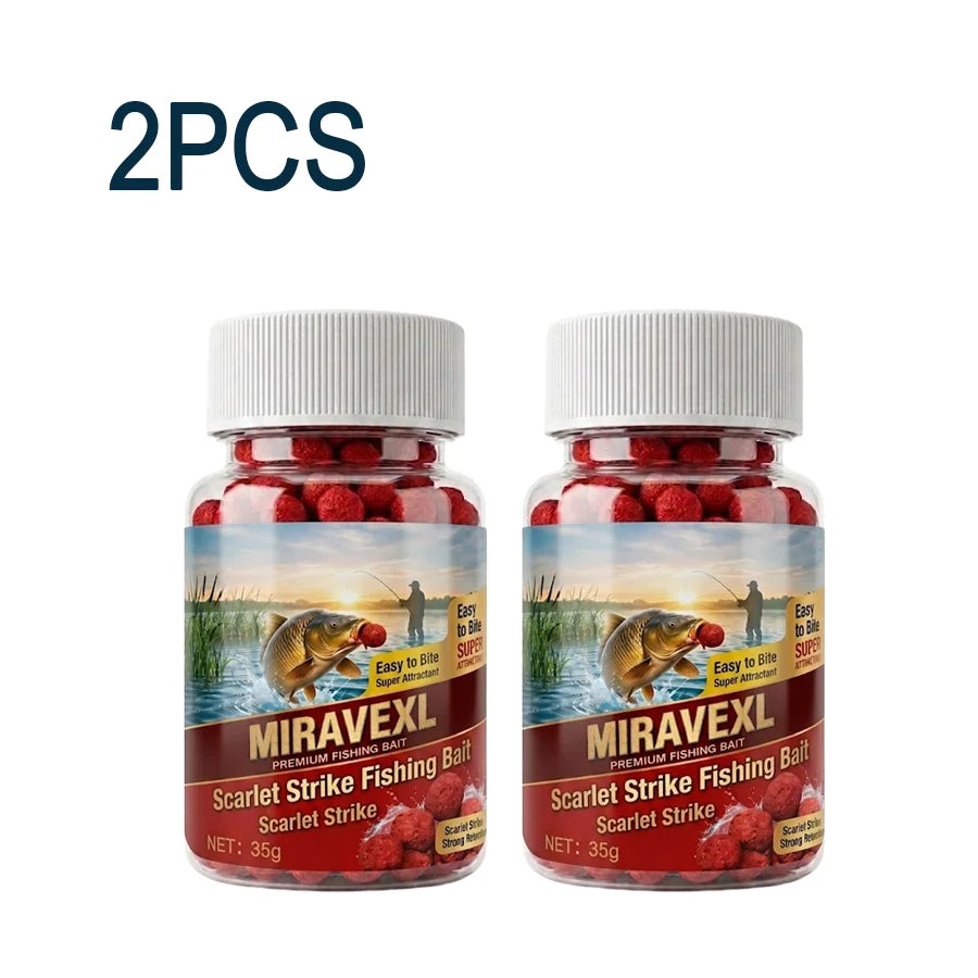 MIRAVEXL Scarlet Strike Fishing Bait Red Boilies Soft Pellet Lure High Attractant Carp Fishing Tackle Accessories Oasis Select 2PCS