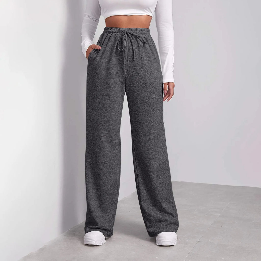 Women's Fleece-Lined Wide Leg Sweatpants | Casual Joggers Wide Leg Sweatpants Oasis Select