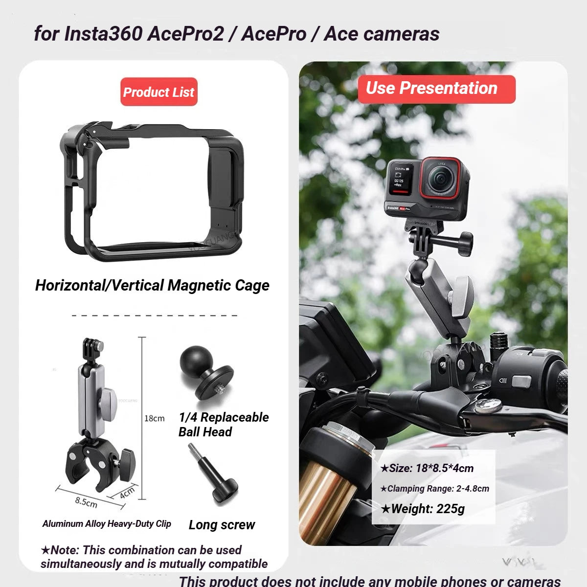 aMagisn Plastic Cage for Insta360 Ace Pro 2 / Ace Pro / Ace