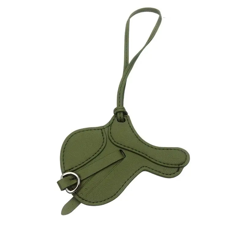 Equestrian Elegance Crafted Bag Charm - Statement Piece Made With Premium Thick PU Leather, Palmsize Oasis Select Green