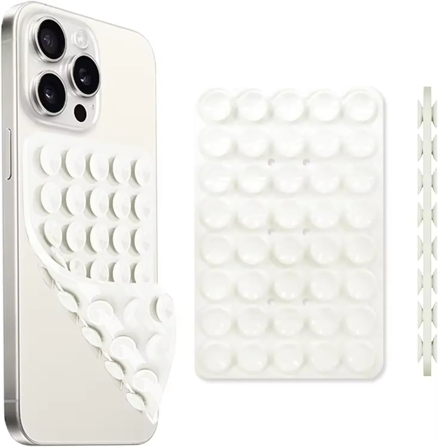 Silicone Suction Cup Phone Case Double Sided Detachable Stand for Hands-Free Wall Stand for Selfies and Videos Oasis Select white