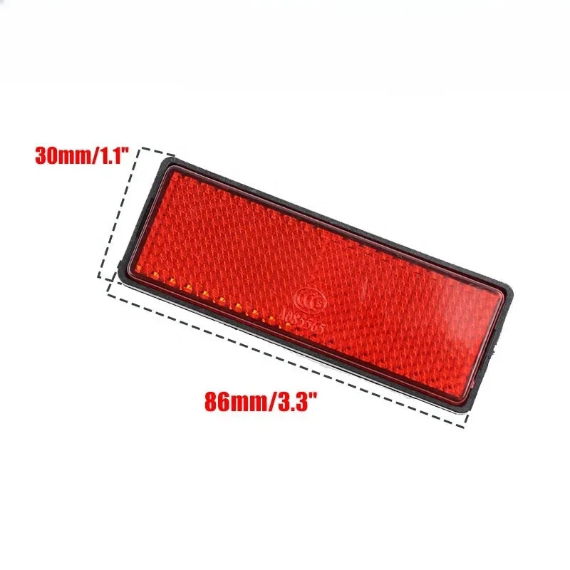 Motorcycle Reflective Plate Scooter Quad Rectangle Reflective Plate Warning Reflector for Universal Yamaha Pit Dirt Bike Oasis Select