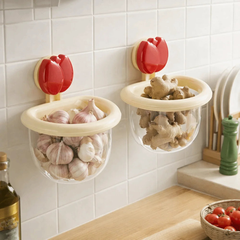 Tulip Wall-Mounted Suction Cup Storage Basket | BPA-Free