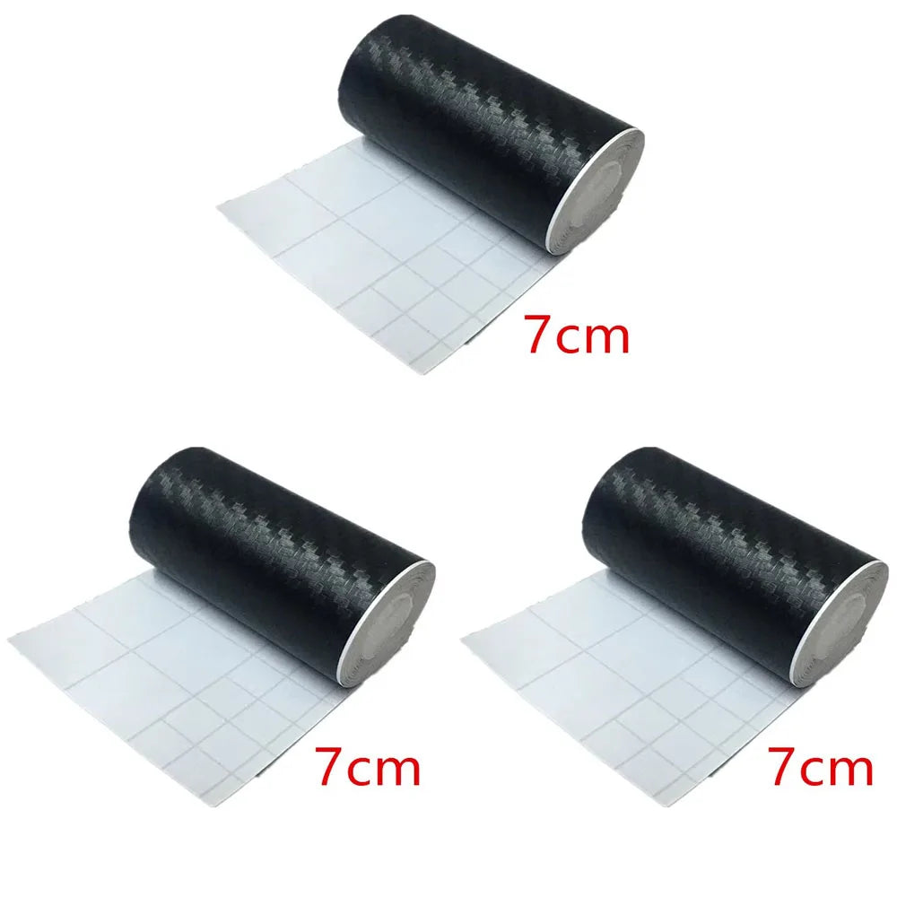 1/3Pcs Carbon Fiber Stickers Door Sill Anti-stepping Protector Trunk Bumper Side Mirror Anti Scratch Tape Auto Decals Oasis Select 7cm 3pcs Length 7m