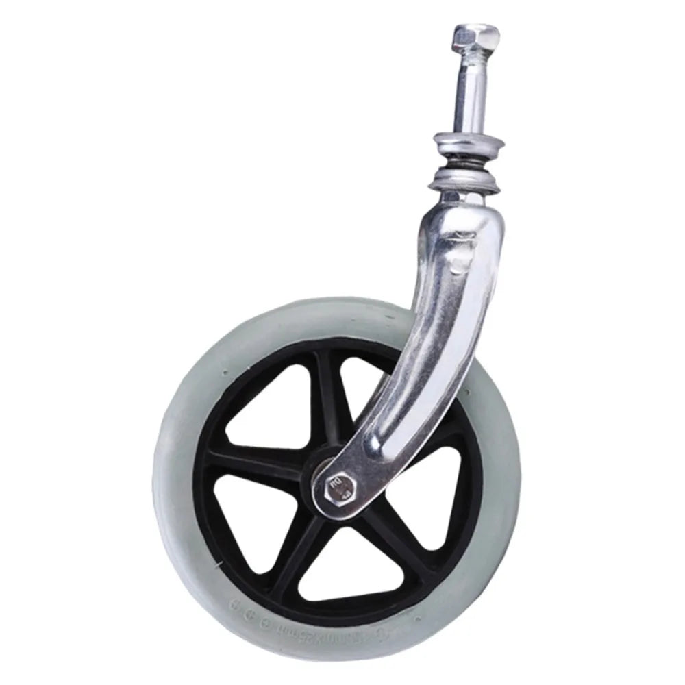 Rubber Wheelchair Front Castor Anti Slip 6/7/8Inch Shopping Cart Wheels with front fork Replacement Travelling Trolley Caster Oasis Select Grey-6 inch