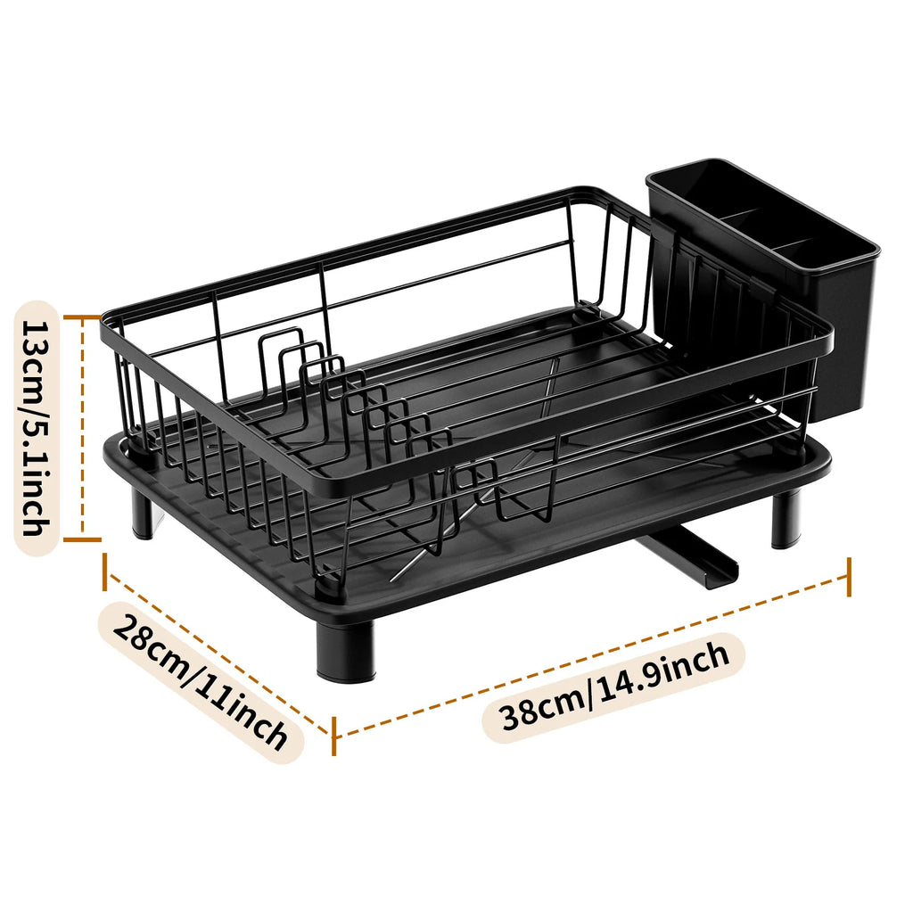 Kitchen Dish Rack Small Volume Dish Rack Sink Multifunctional Tableware Drain Bowl Storage Box Oasis Select Black Small