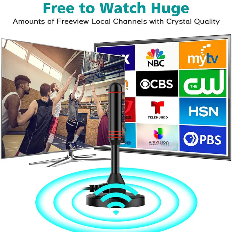 Digital TV Antenna with Amplifier Indoor Outdoor Vehicle-Mounted Terrestrial Wave DTMB DVB-T2 for Clear Reception Oasis Select
