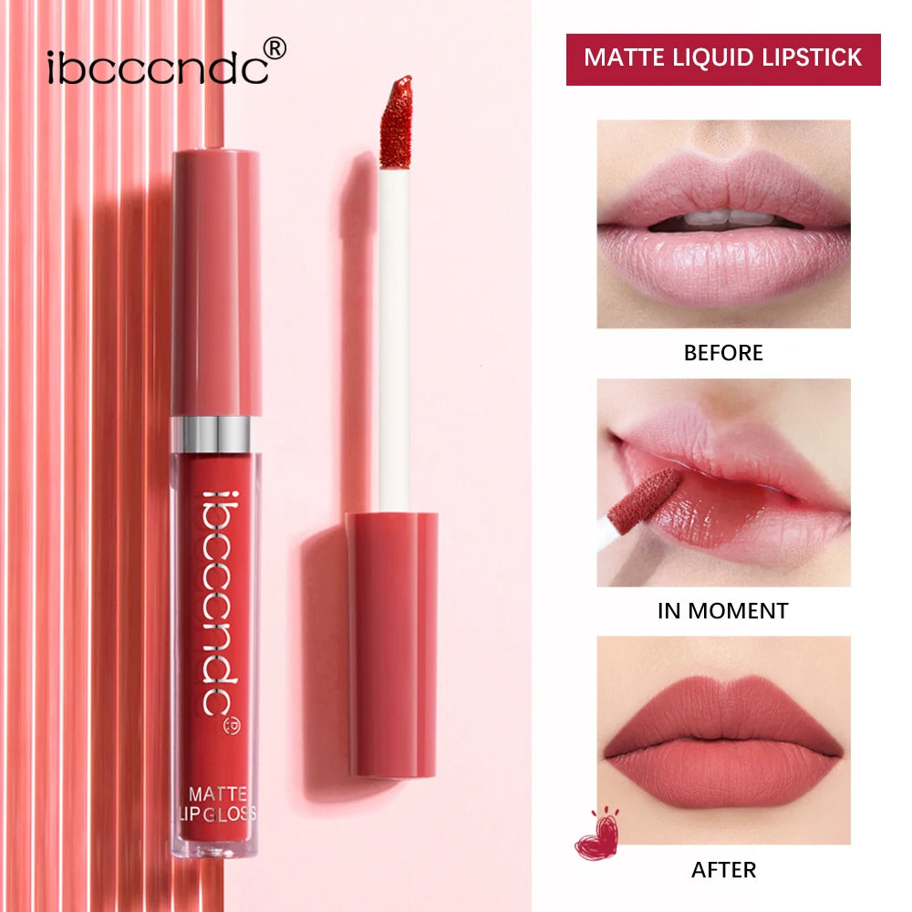 Matte Velvet Lip Gloss Lipstick Waterproof Non-stick Cup Not Easy To Fade Long Lasting Lip Glaze Lipstick Makeup Cosmetics Oasis Select