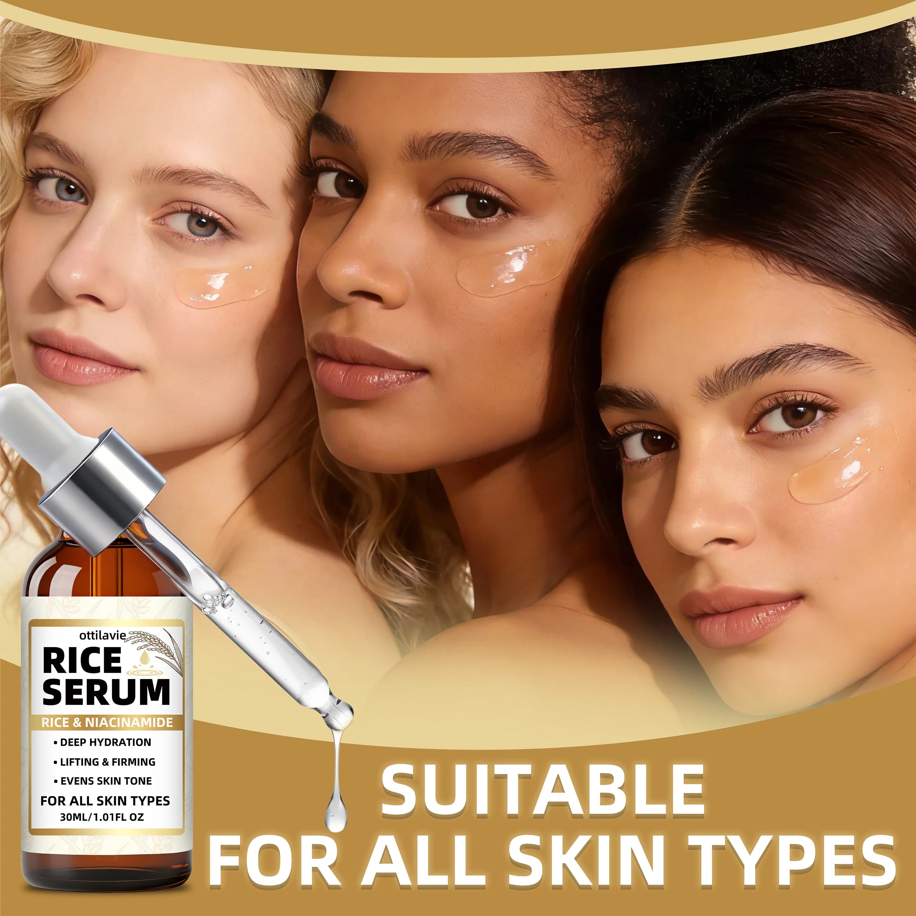 Ottilavie Rice Serum – Lift, Firm & Hydrate All Skin Types Face Serum Oasis Select