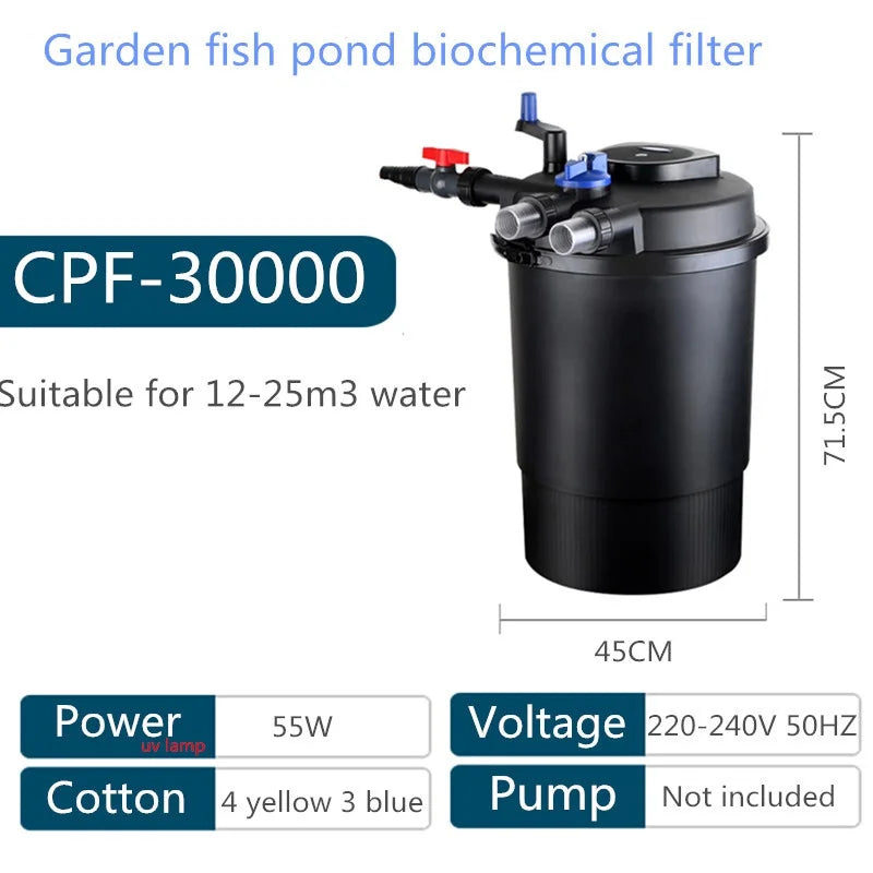 CPF2500 CPF5000 CPF10000 CPF15000 CPF20000 CPF30000 CPF50000 pond swimming pool filter bio pressure UV filter Farm water purifi Oasis Select CPF30000 EU adapter plug