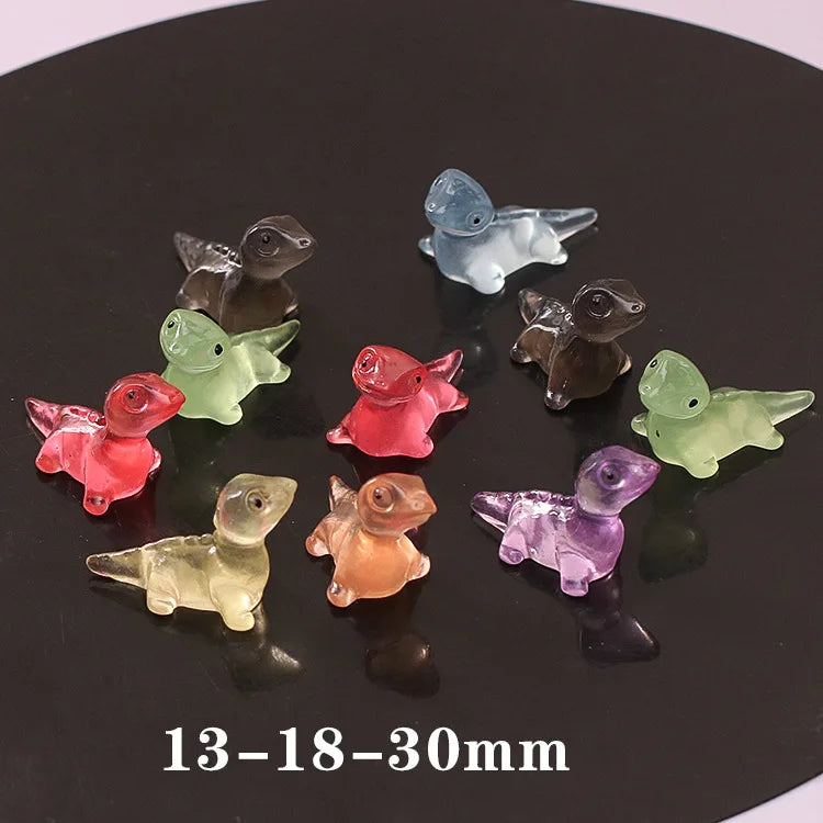 Glow-in-the-dark Kung Fu Chicken Simulation Resin Yellow Chicken Cartoon Animal Small Decoration Children Toy Gift Oasis Select Little gecko 10 PCS