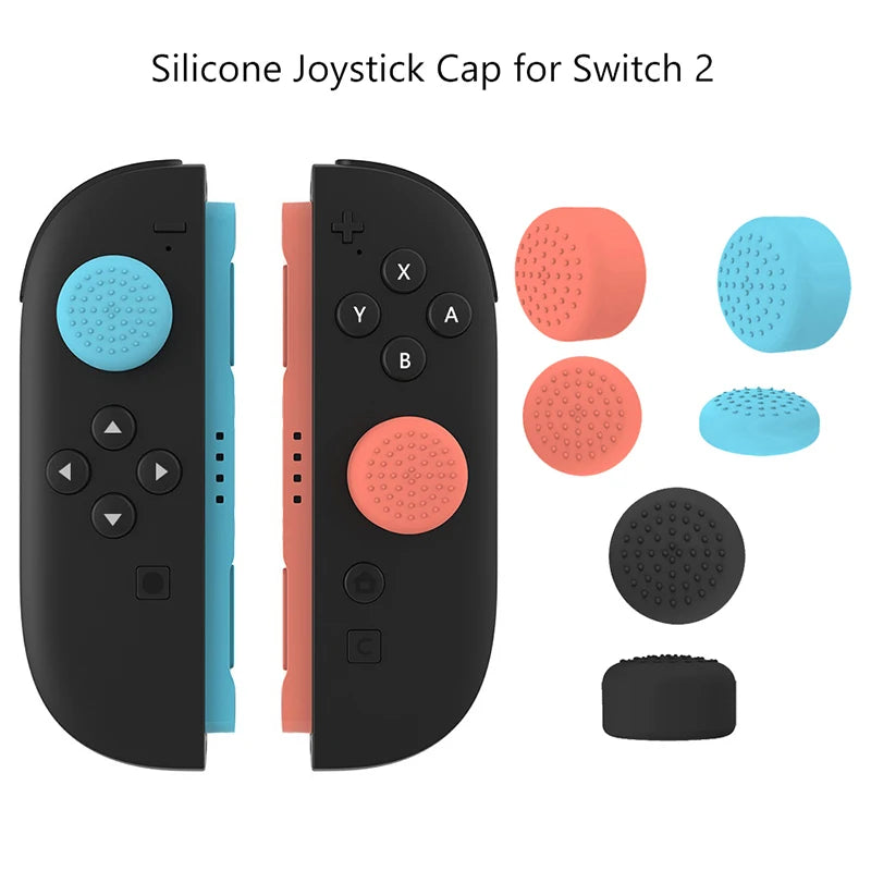Switch 2 Thumb Stick Case Set, 4/6pcs Joystick Cover with Anti-slip Silicone Controller Caps for JoyCon Oasis Select
