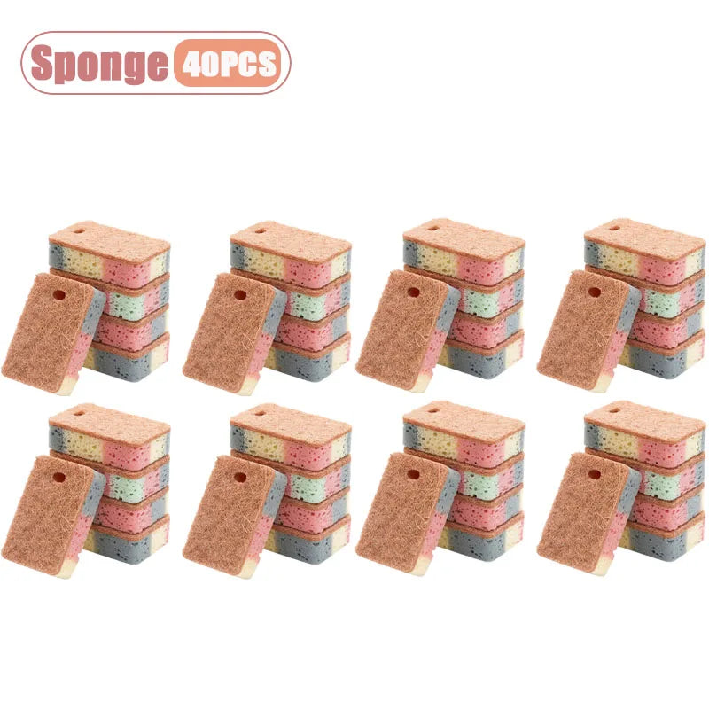 Dual Sided Dish Sponge Colorful Cellulose Sponges for Kitchen Utensil Cleaning Scouring Pads Household Cleaning Tool Oasis Select Sponge-40PCS