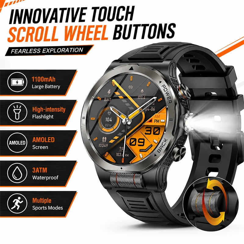 ZODVBOZ KT91 Smart Watch – AMOLED, 1100mAh, 3ATM Waterproof