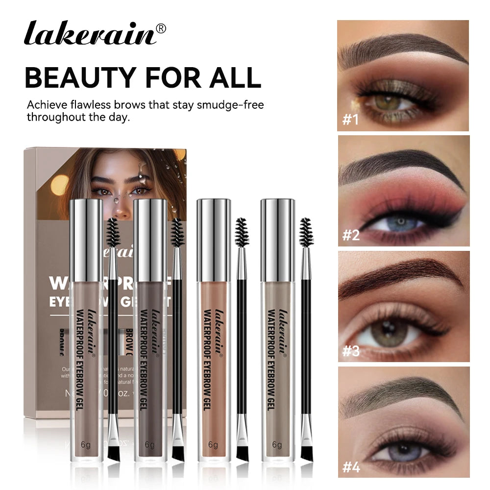 Waterproof Eyebrow Tint Gel Sweatproof Silky Texture Natural Look Long Wearing For Brunette Black Brown And Smoky Grey 4 Colors Oasis Select