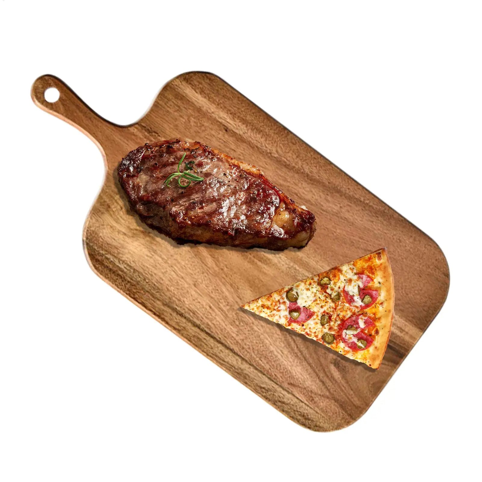 Chopping Board Wood Chopping Board with Handle Double-Sided Cheese Steak Tray Plates for Kitchen RV Outdoor Restaurant Camping Oasis Select