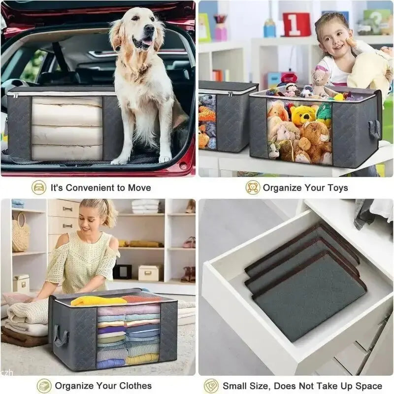 Non-Woven Zipper Blanket Storage Bag | Under Bed Organizer Blanket Storage Bag Oasis Select