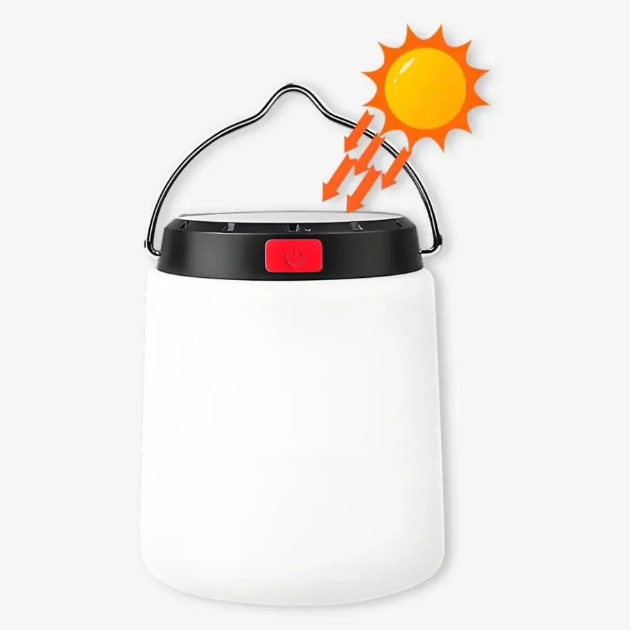 Portable LED Camping Light Warm Yellow Light Outdoor Hanging Lights 3 Modes USB Rechargeable Tent Lamp Solar Camping Lantern Oasis Select Cylindrical