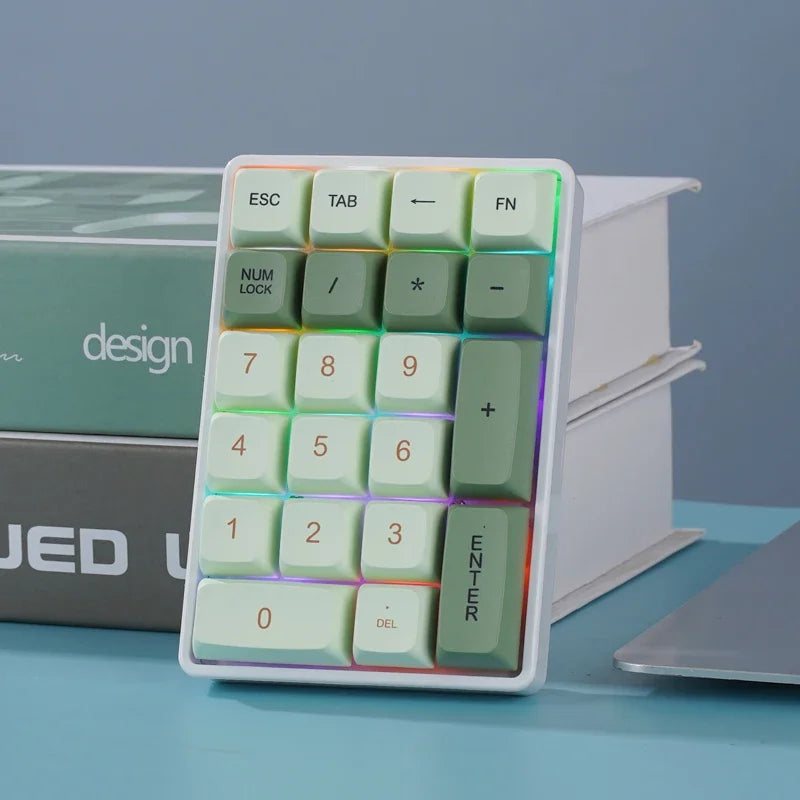 FREEWOLF K21 Wireless Numric Keypad Mechanical Hot-Swap Bluetooth Tri-mode Connection,ATTACK SHARK 21Key Mini Keypad for Finance Oasis Select