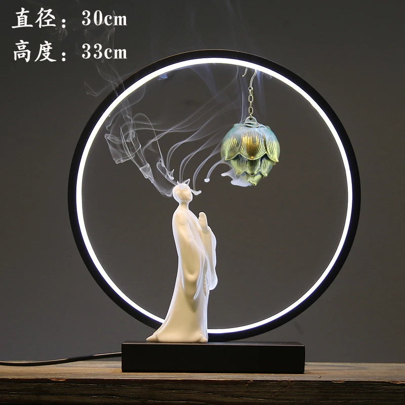 Chinese Zen retro simple ceramic hand aromatherapy reversion aromatherapy stove tea room living room decoration Oasis Select L