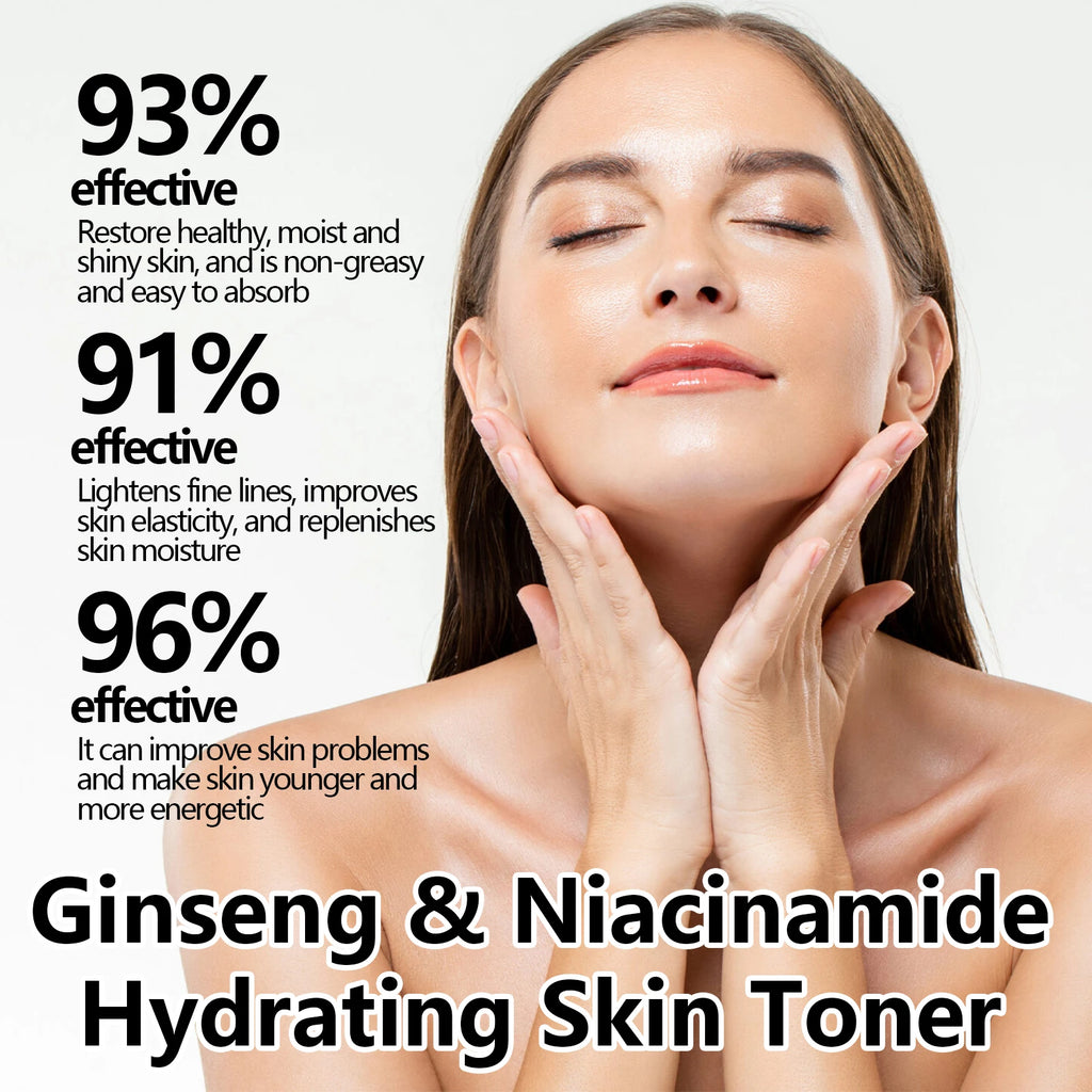 120ml Ginseng Facial Toner Shrink Pore Moisturizing Oil Control Nicotinamide Smoothing Whitening Facial Skin Care Toner Water Oasis Select