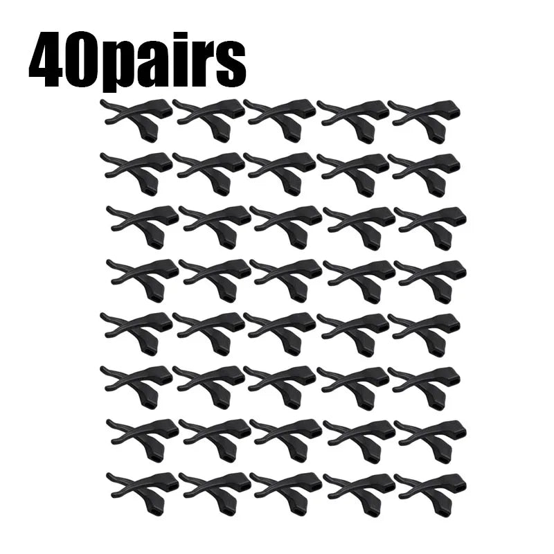 10/30Pairs Glasses Anti Slip Silicone Ear Hook Long-Lasting Eyeglasses Ear Holder Spectacles Bracket Elastic Sunglasses Eartips Oasis Select 40pairs black