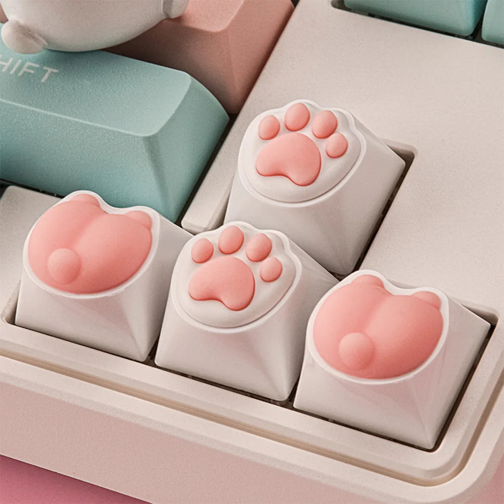 4-Pack 3D Cat Paw Keycaps for Cherry MX Mechanical Keyboards