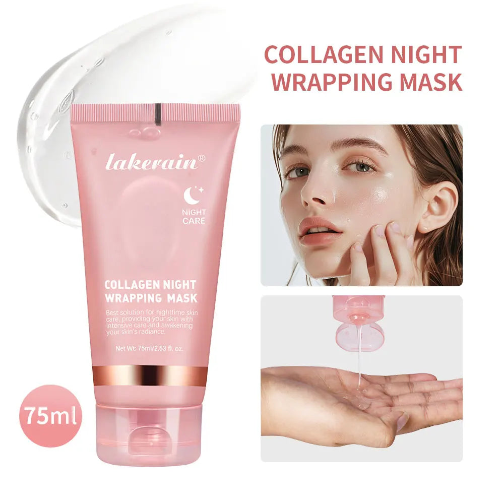 Night Collagen Wrapping Mask Rejuvenation Moisturizing Brightening Korean Face Mask Make Glowy Skin Elasticity Facial Mask Oasis Select 75ml