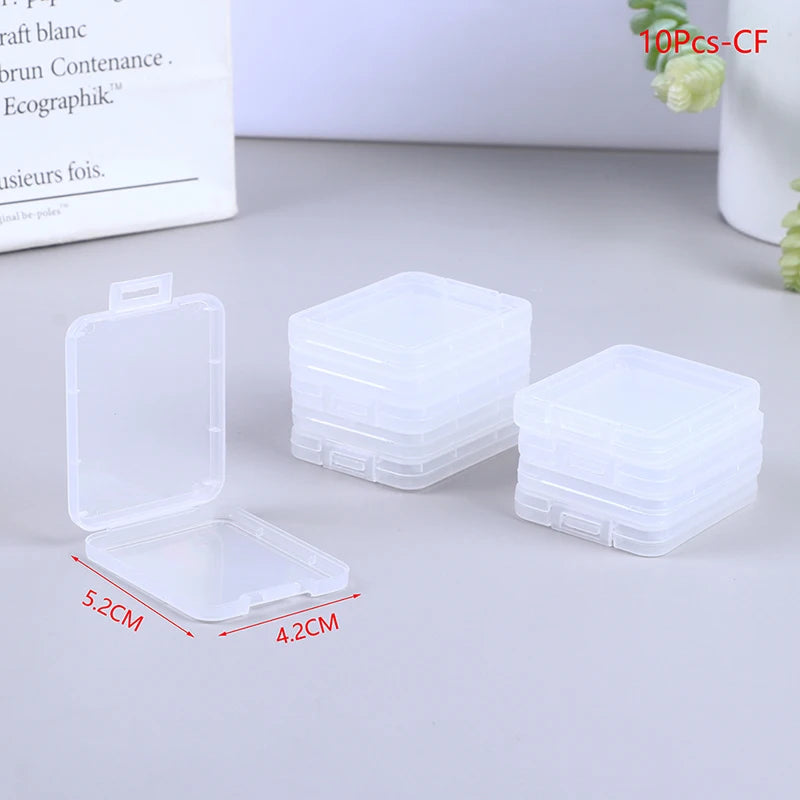 10-Pack Clear Memory Card Cases – SD, TF & CF Storage