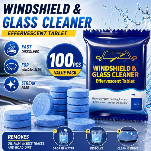 100-Pack Windshield Washer Tablets – Streak-Free Glass Cleaner Windshield Washer Tablets Oasis Select