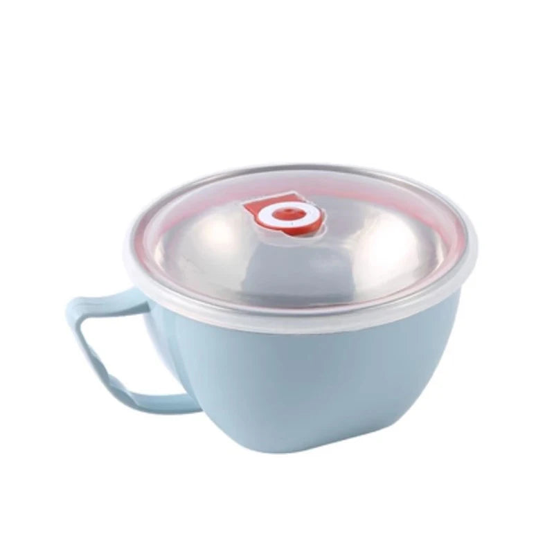 Stainless Steel Bowl with Handle – Anti-Scald Noodle Bowl Stainless Steel Bowl Oasis Select Blue