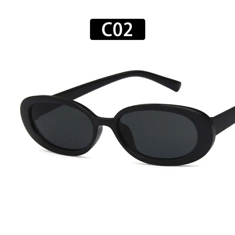 Vintage Sun Glasses UV400 Oval Sunglasses Fashion Shades Sunglasses for Women Eyewear Oasis Select C02