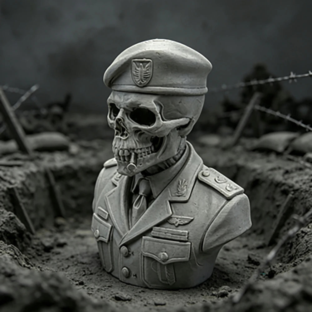 3D Printed Skeleton Undead Commander Half Body Dark Fantasy Half Body Skeleton Warrior Statue Desktop Collection Decoration Gift Oasis Select