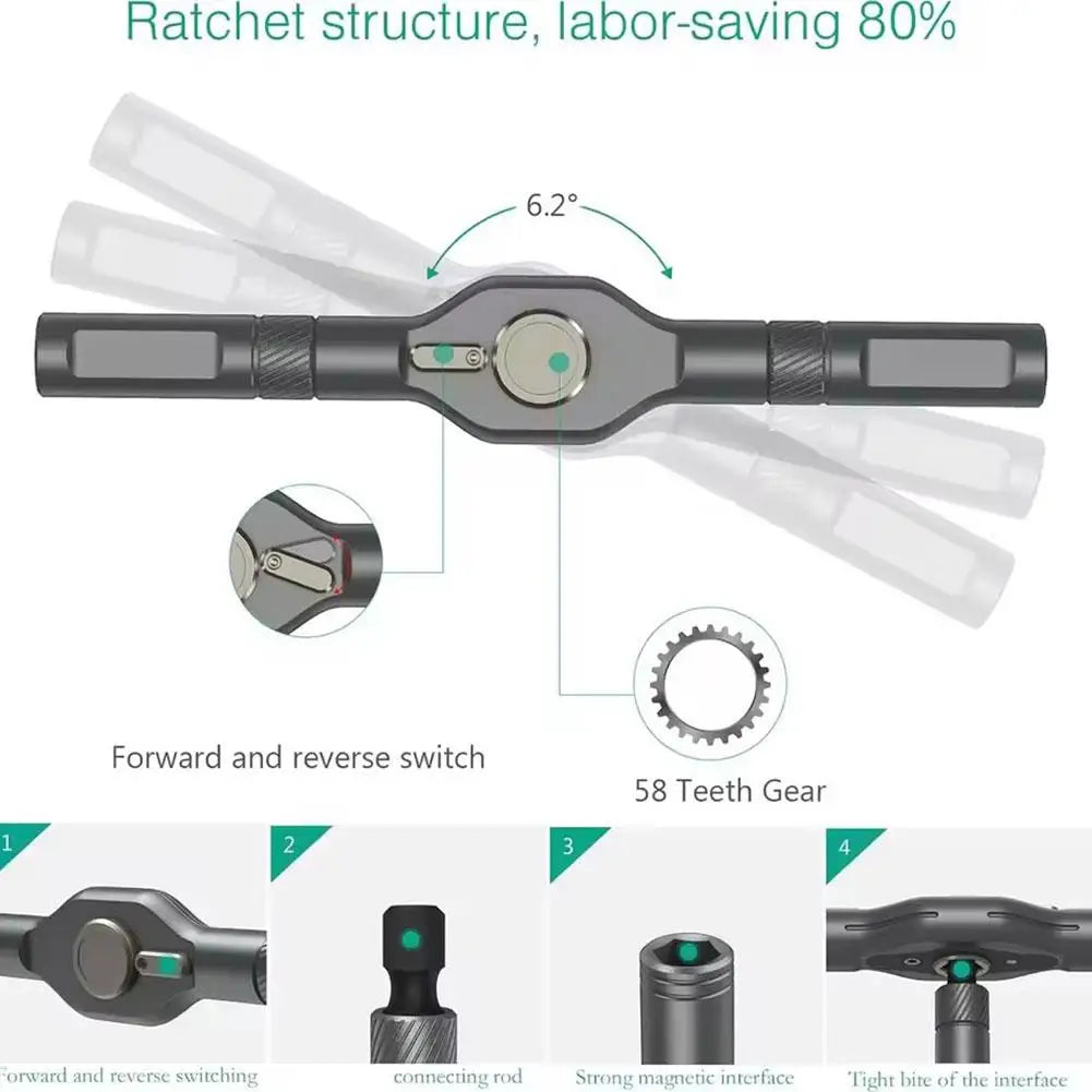 ORIA 42 in 1 Magnetic Screwdriver Set DIY Ratchet Screwdriver Set Multi Bit Drive Set with Detachable Ratchet Handle for Compute Oasis Select