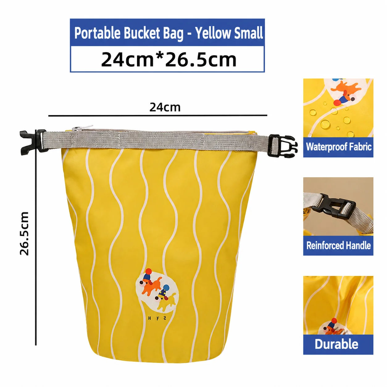 New Waterproof Toiletry Bag Travel Essential Cartoon Portable Handheld Anti-Fouling Storage Bag Multi-Functional Storage Oasis Select Yellow-S