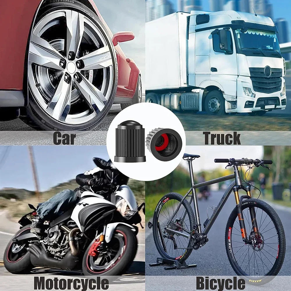 Tire Stem Valve Caps Tyre Valve Caps with O Seal Ring, Universal Stem Dust Covers for SUV, Cars, Bike, Motorcycles, Trucks Oasis Select