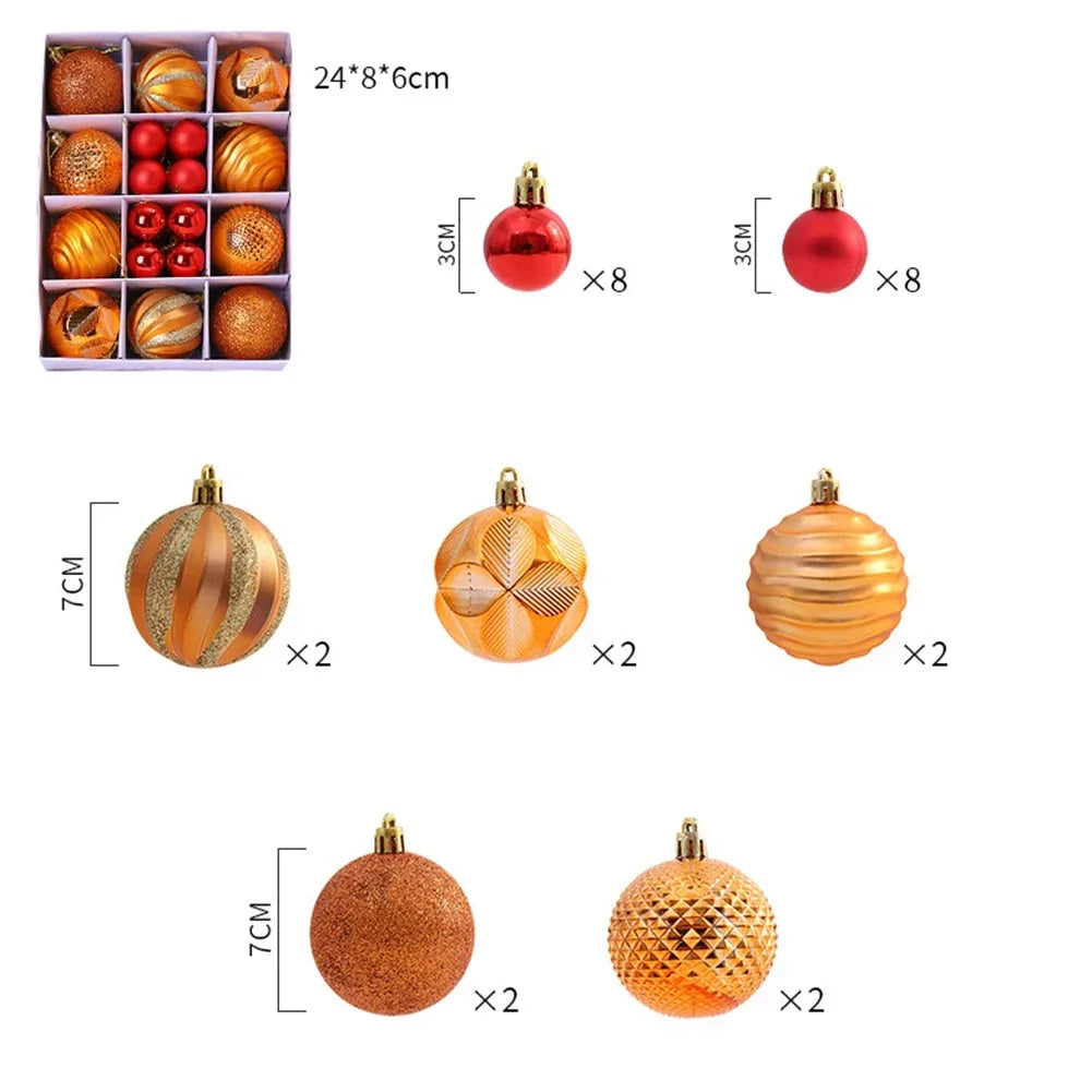 Christmas Balls Decorative Balls Blue Gray Orange (As Pictures Show) High Quality Practical Quality Is Guaranteed Oasis Select Orange China Mainland