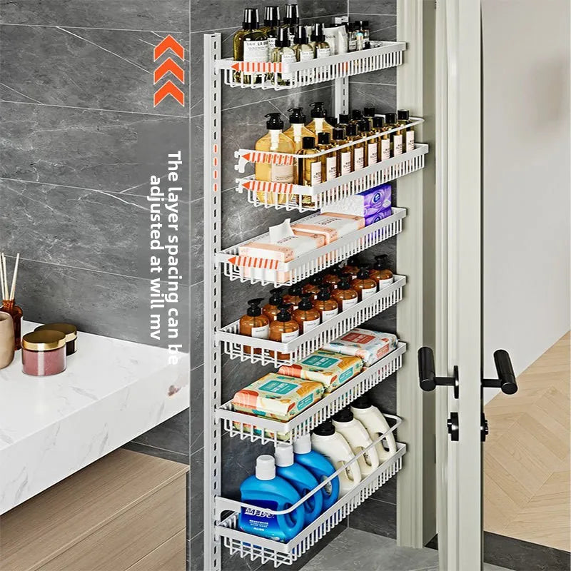 Multi-layer adjustable kitchen cabinet wall condiment seasoning rack No punching wall hanging storage shelf Oasis Select