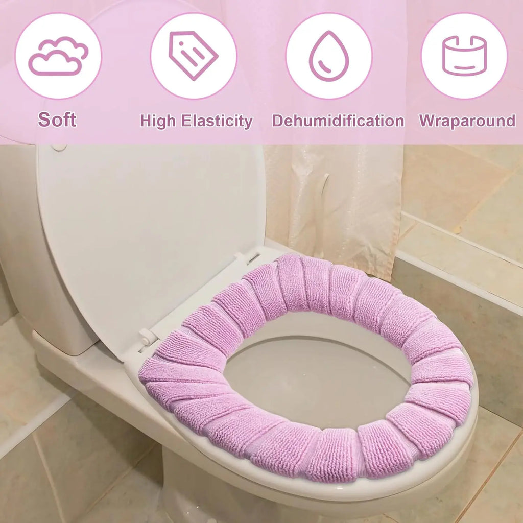 Washable Toilet Seat Cover – Stretchable Cushion Pad for Bathroom, Reusable Washable Soft Mat, Universal Fit Cold Weather Oasis Select