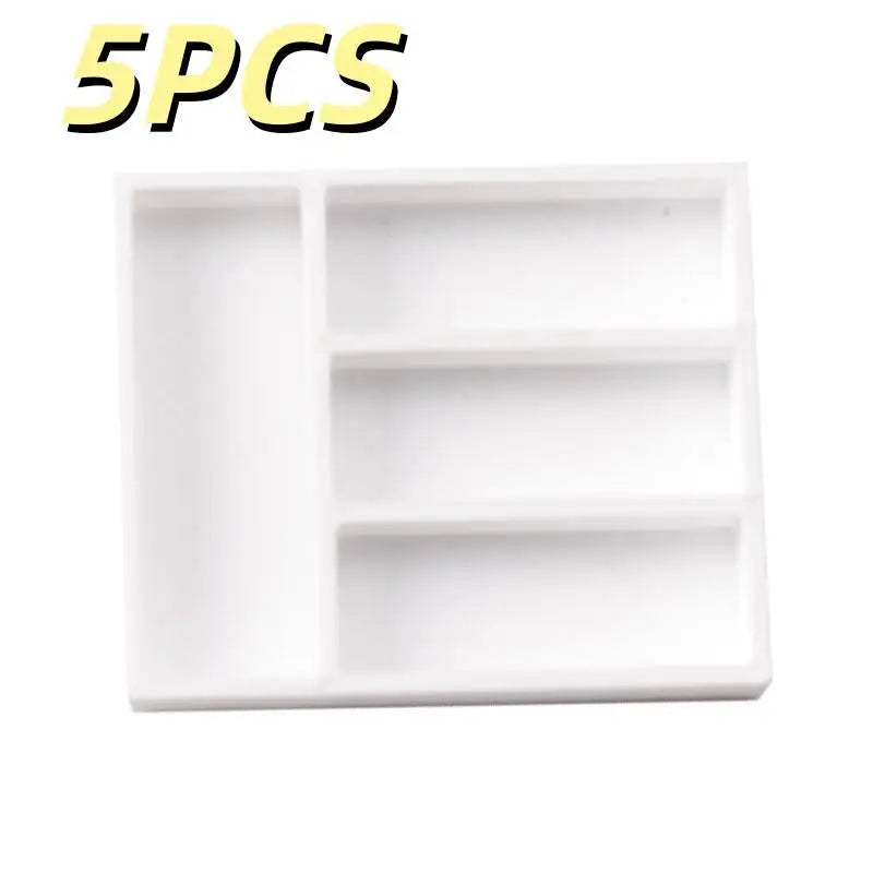 Miniature 1/12 Dollhouse Tableware Organizer, 5pcs Storage Tray for Table Drawers and Dressing Desk, Jewelry Stationery Case. Oasis Select A1