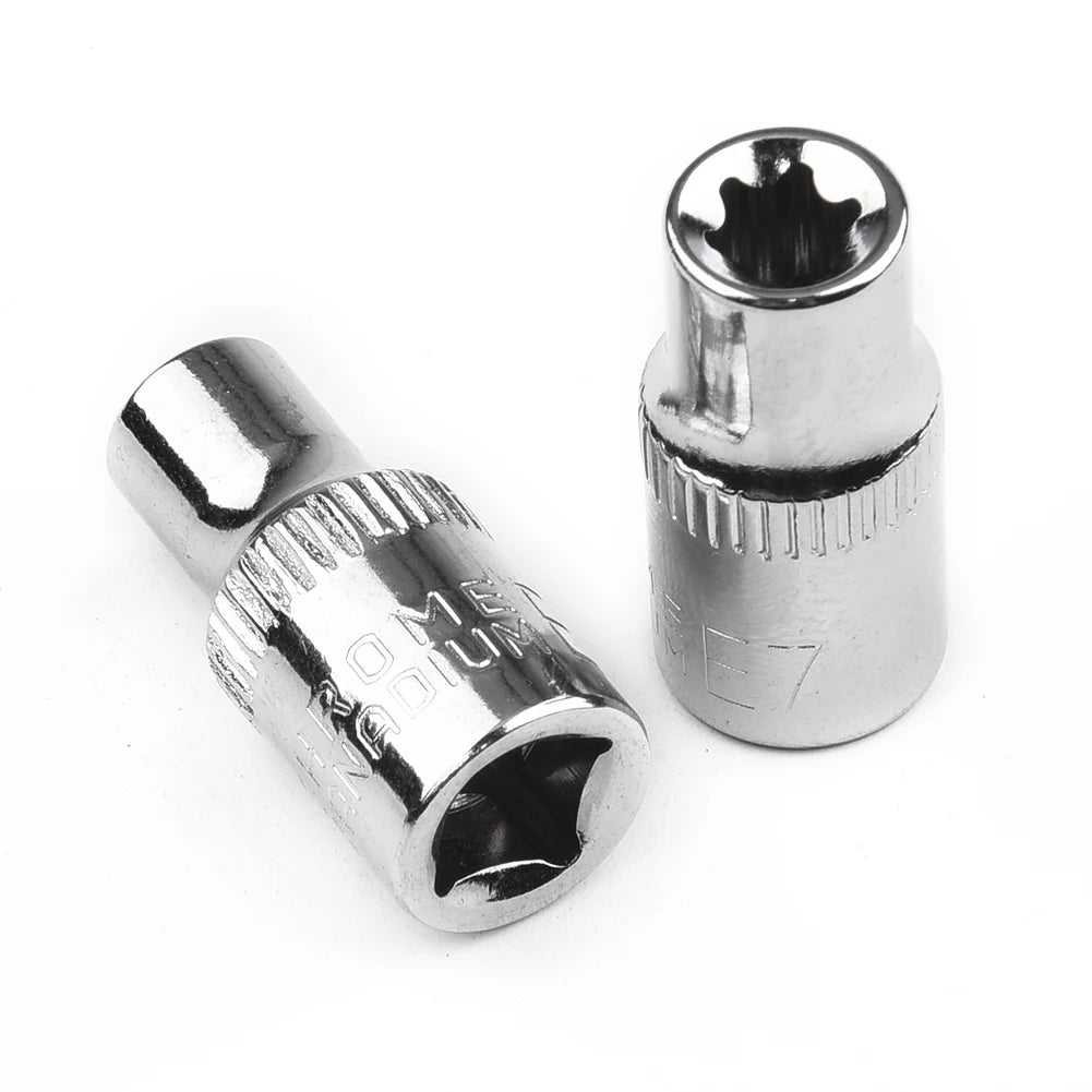 6pcs 1/4Inch Drive Socke Set For Torx Star Female Bit E Socket Wrench Set E4 E5 E6 E7 E8 E10 Car Repair Tools Oasis Select