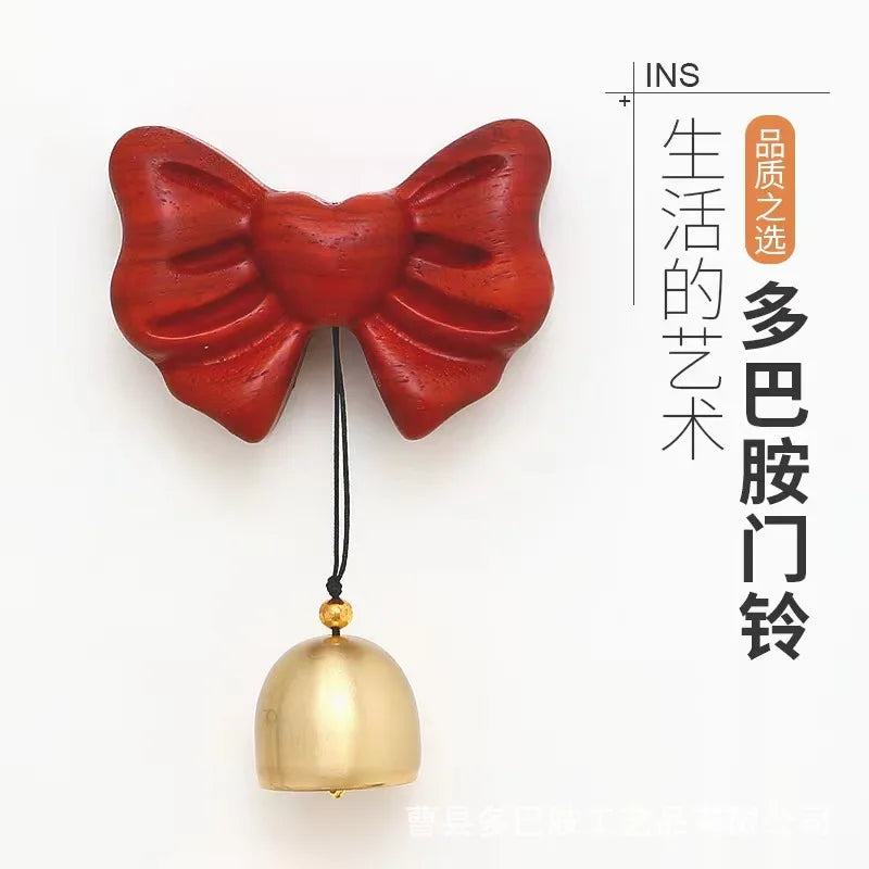 Simple Bow Door-style Wind Chime Copper Bell Reminder Bell Dopamine Doorbell Gift Hanging Oasis Select