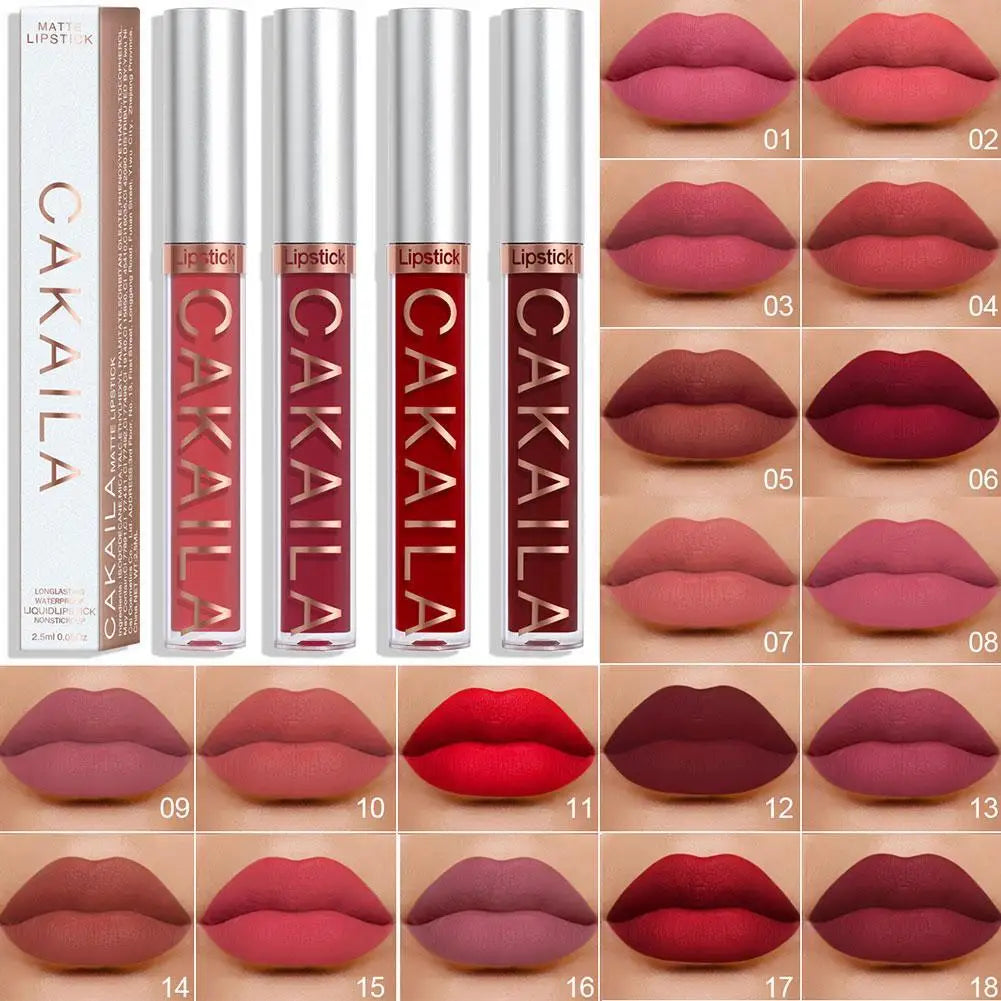 CAKAILA Nude Liquid Lipstick Set Velvet Matte Lip Gloss Sexy Red Lipstick Nude Women Long Lasting Waterproof Lipstick Cosmetic Oasis Select