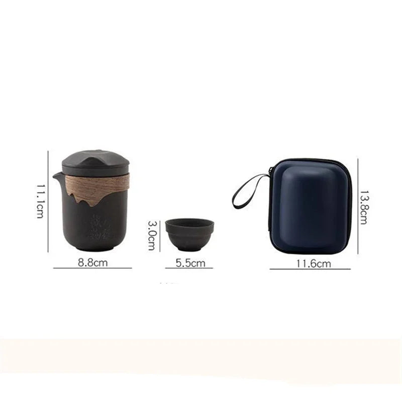 Travel Tea Set Chinese Purple Clay Sand Teaware Sets Outdoor Portable Tour Tea Cups kung fu Tea Infuser Pot Best Gift Oasis Select