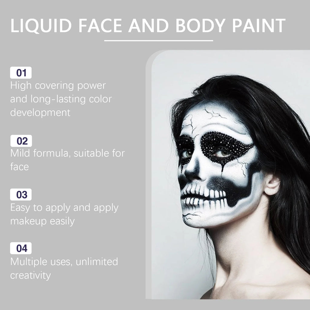 Halloween Multicolor Body Paint – Quick-Dry Clown & Costume Liquid Body Paint Liquid Oasis Select