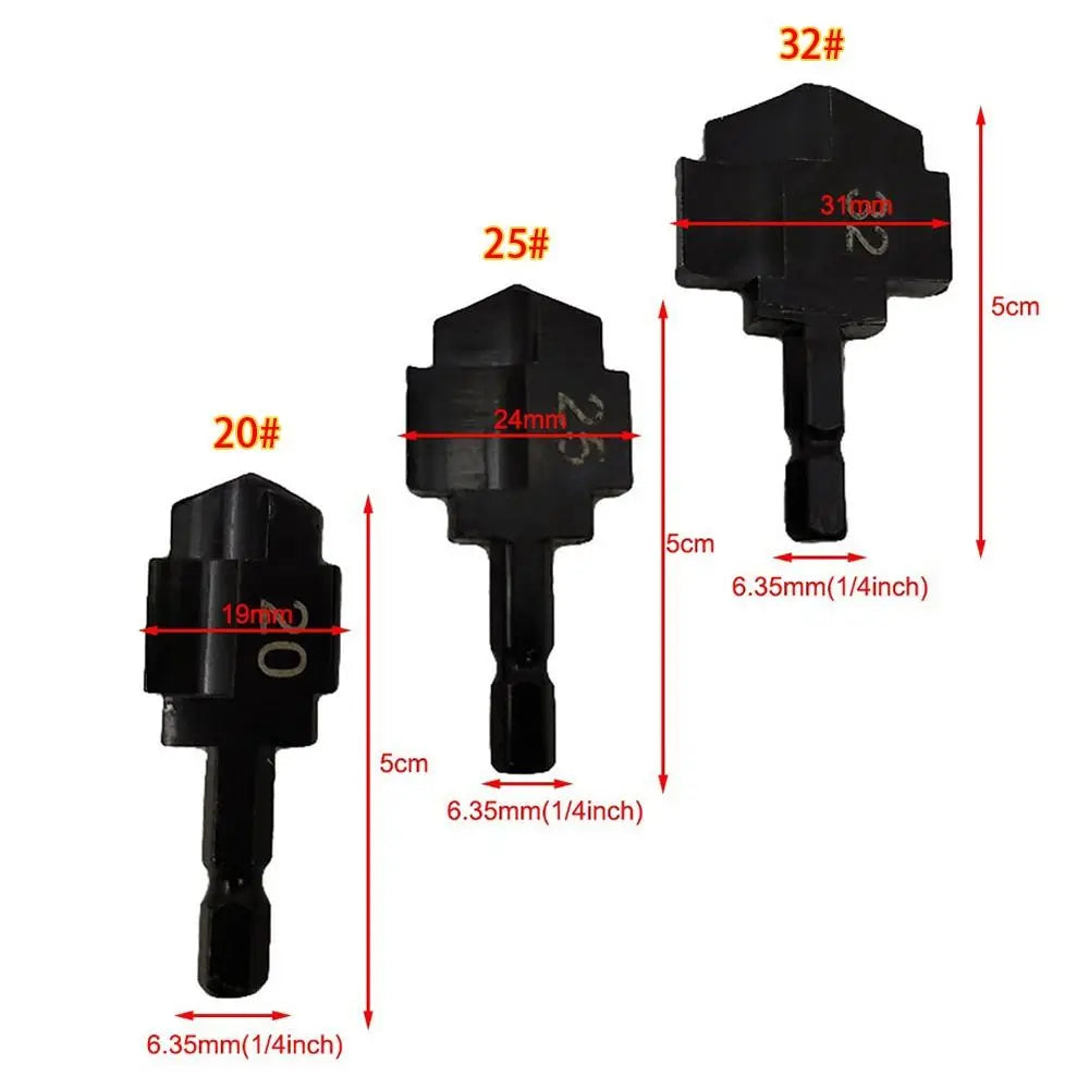 1/3Pcs Water Pipe Expansion PPR Lifting Stepped Drill Bit For Plumber Repairing Hexagon Shank Step Drill 6.35mm Oasis Select