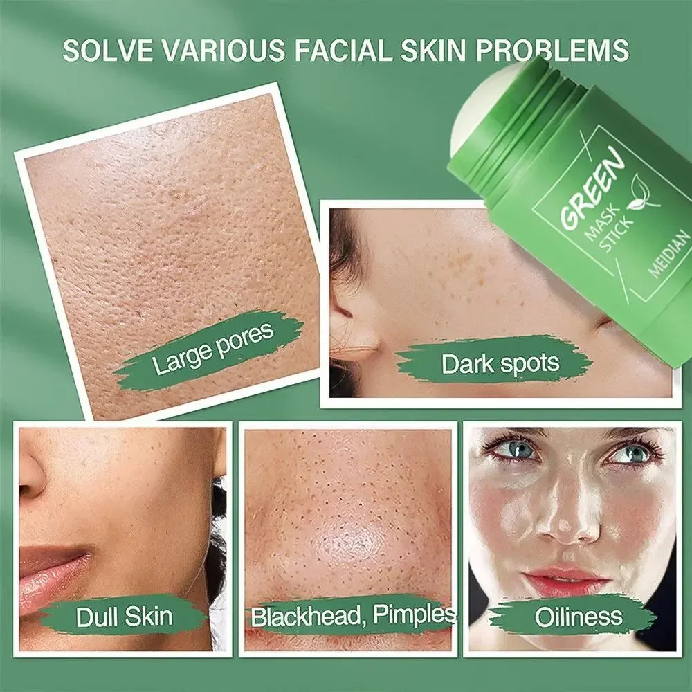 40g Green Tea Cleansing Stick Mask Shrink Pores Deep Blackhead Remover Facial Cleansing Moisturizing Mask Skin Care Oasis Select